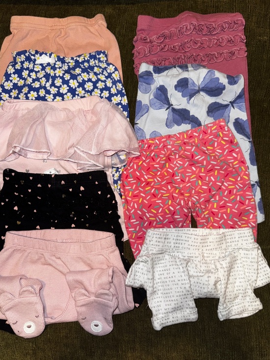 Carter's Other - Girls Mixed Shorts & Leggings Bundle - Pink, Blue, Black, White 9 pairs